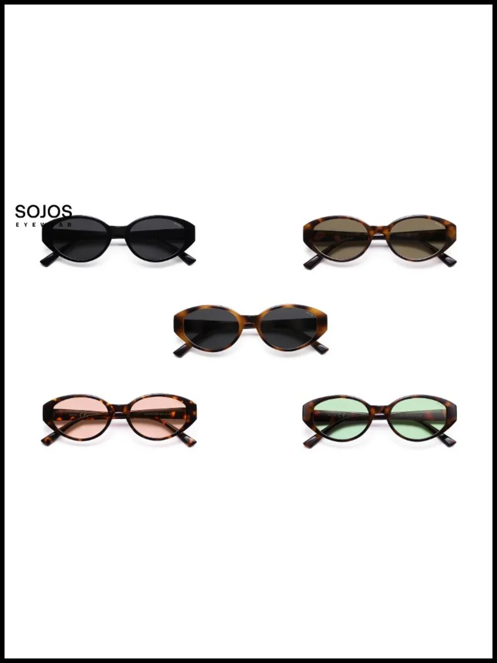 Retro Oval Cat Eye Polarized Sunglasses UV400 Protection Lightweight